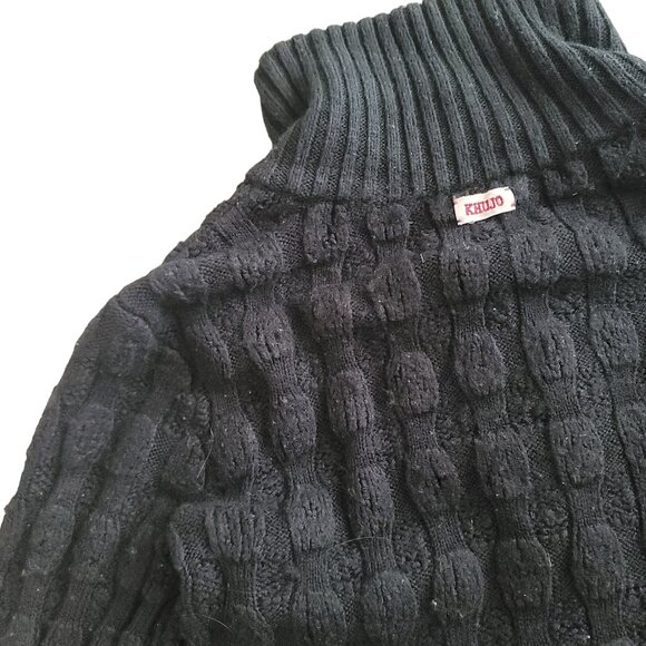 Khujo Women's Black Chunky Knit Button-Up Cardigan Sweater sz Small 100% Cotton - Picture 4 of 5